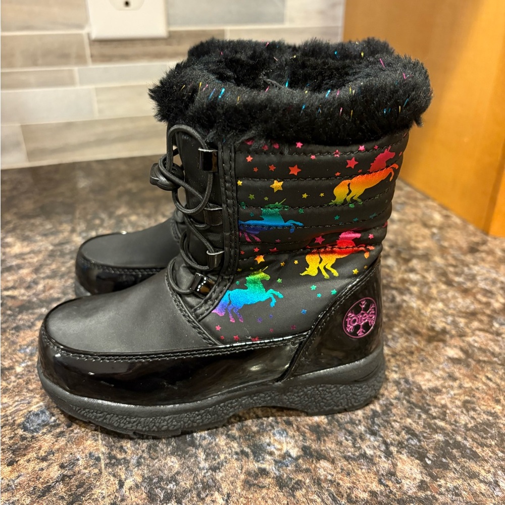 Rainbow Unicorn Winter Boots